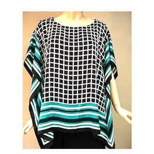 Michael Kors Caftan Blouse  -  Black & Isl…